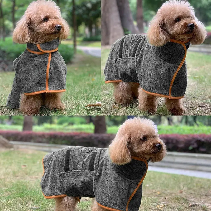 2-in-1 Absorbent Dog Bathrobe & Towel