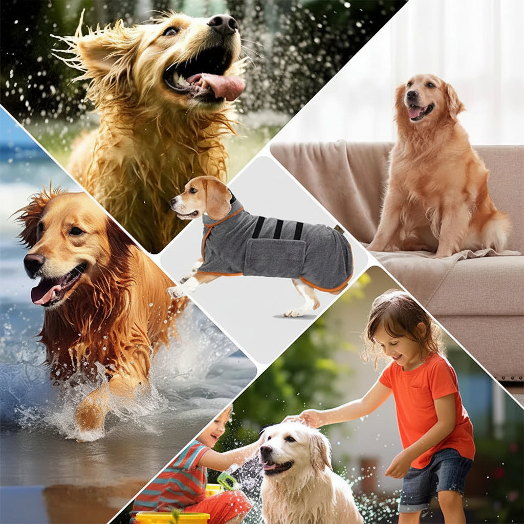 2-in-1 Absorbent Dog Bathrobe & Towel