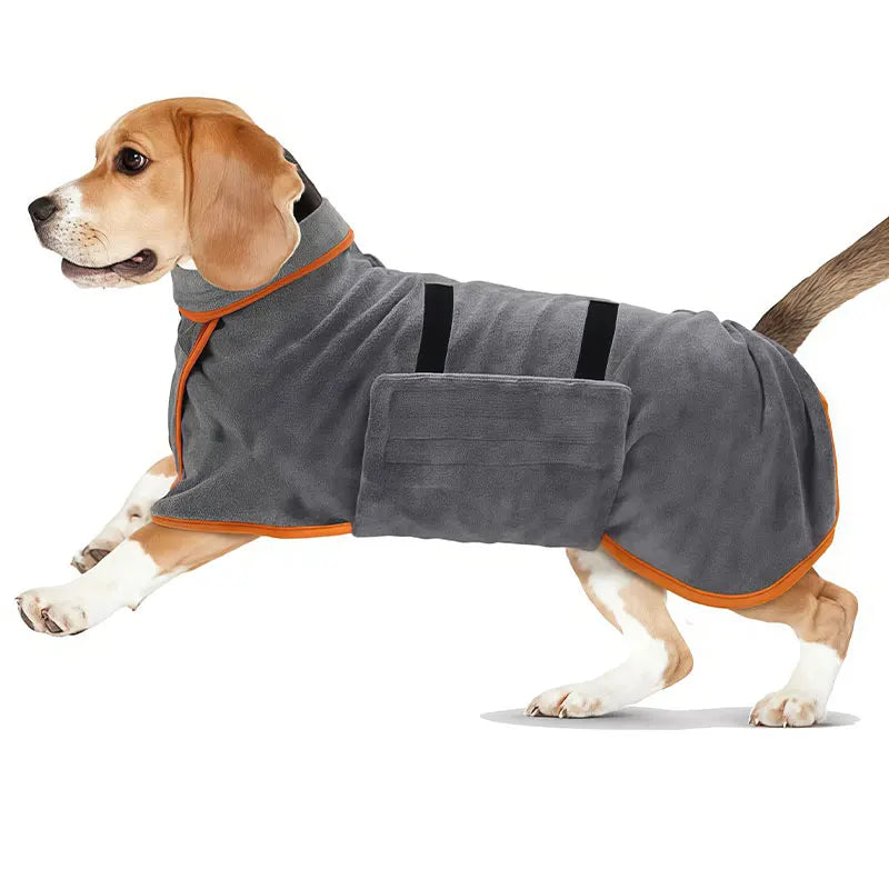 2-in-1 Absorbent Dog Bathrobe & Towel
